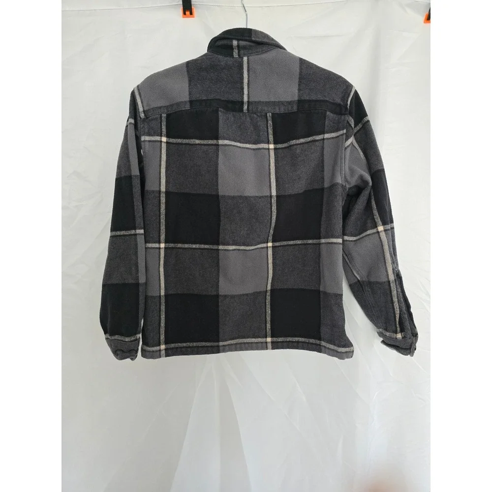 Abercrombie Fitch Plaid‎ Flannel Shirt Jacket Soft A F Collection Black Grey XS